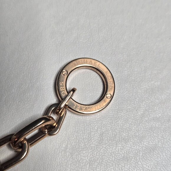 Michael Kors Heritage Pave Padlock Bracelet Rose Gold Tone Link 8" - Picture 3 of 4